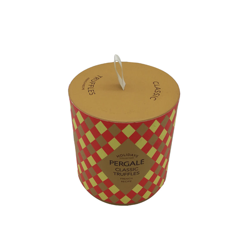 Custom Cylinder Christmas Packaging Golden Gift Box