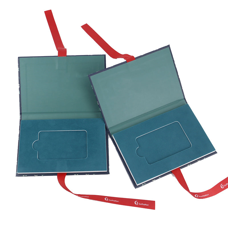 Magnetic Ribbon Green Gift Card and Business Card Gift Box