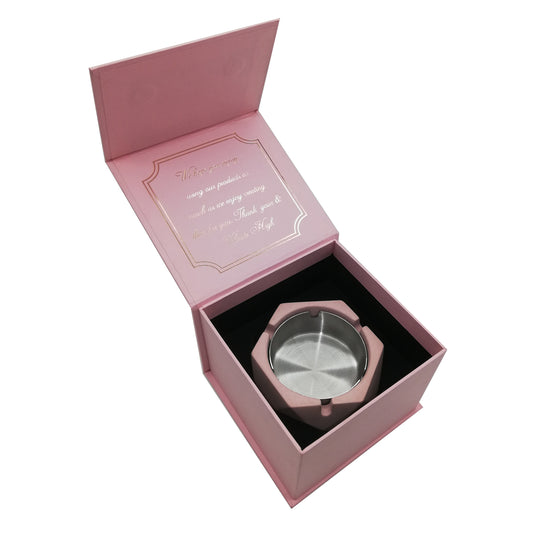 Magnetic Pink Customized Rose Gold Logo Ashtray Gift Box